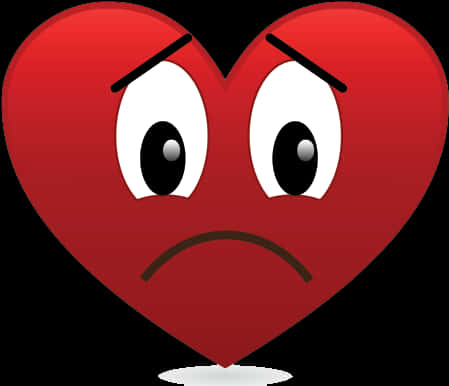 Sad Heart Emoji Graphic PNG Image