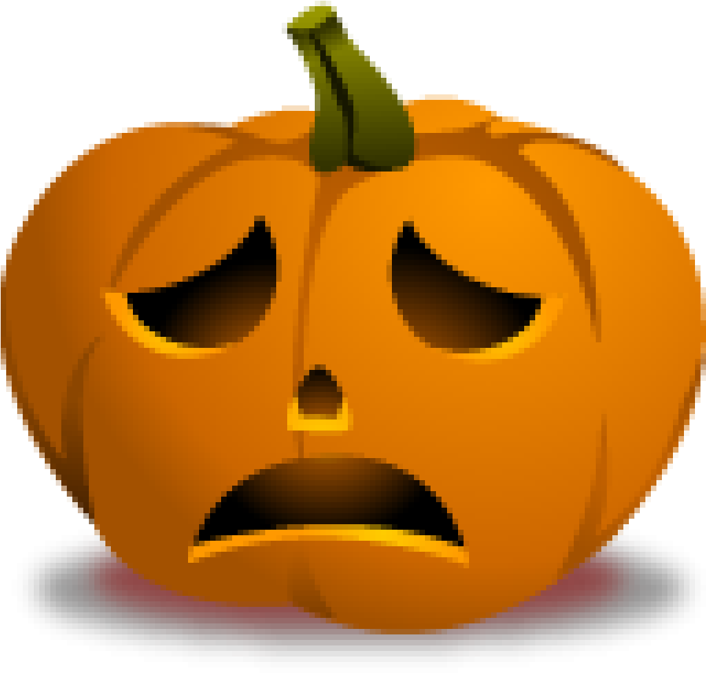 Sad Jack O Lantern Face PNG Image