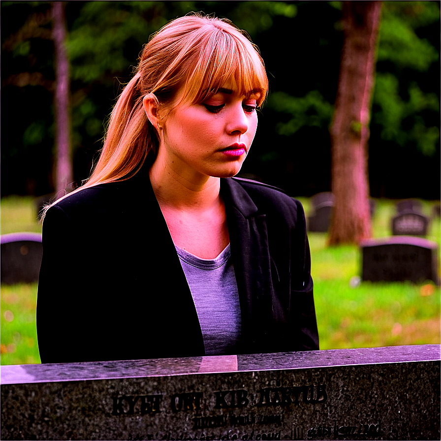 Sad Person At Graveyard Png Jub PNG Image