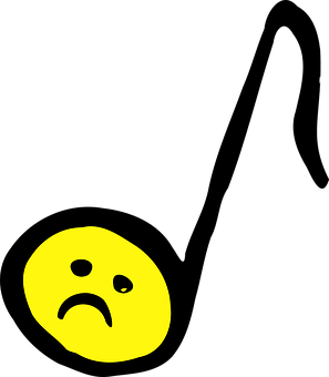 Sad Yellow Face Emoji Black Background PNG Image