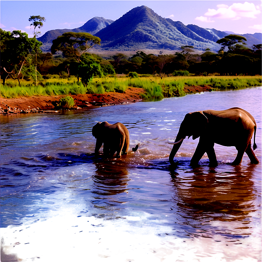 Safari River Crossing Png Hcq39 PNG Image