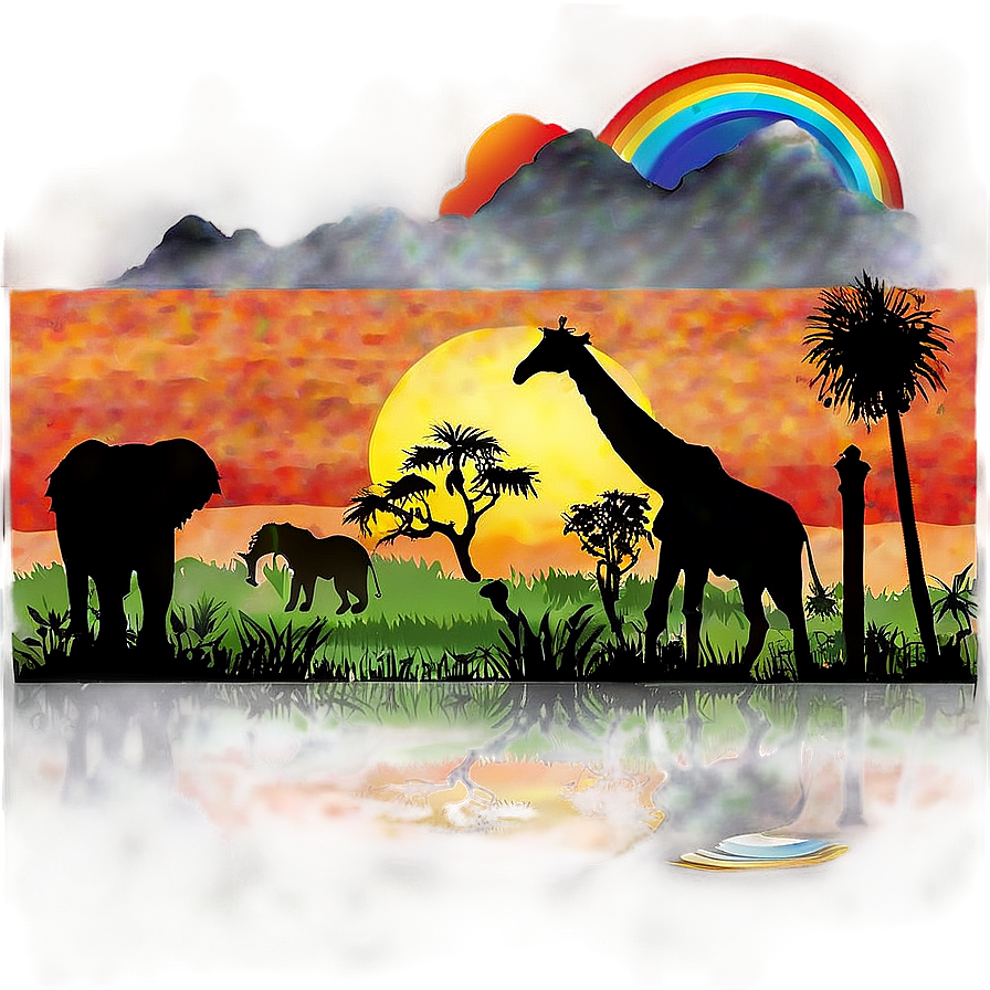 Safari Sunset Silhouettes Png 16 PNG Image