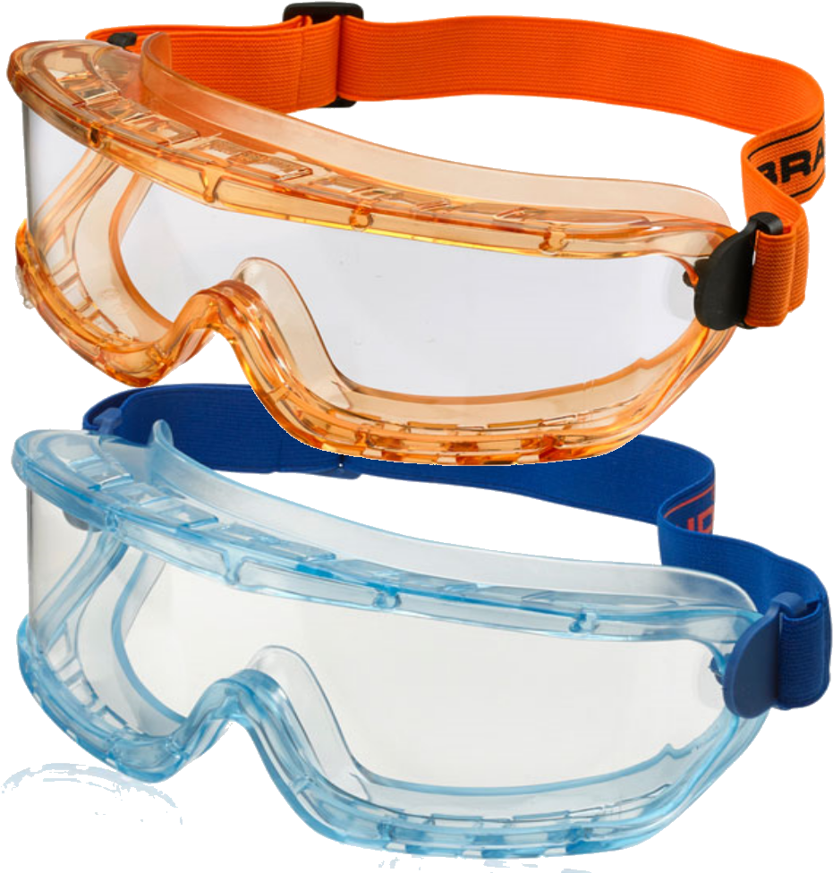 Safety Goggles Orange Blue PNG Image