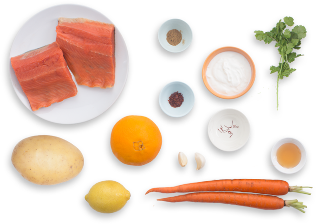 Saffron Infused Ingredients Layout PNG Image