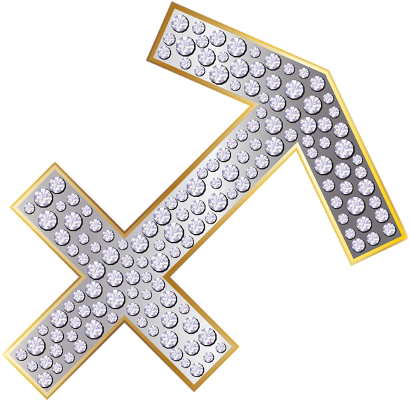 Sagittarius Zodiac Sign Diamonds PNG Image