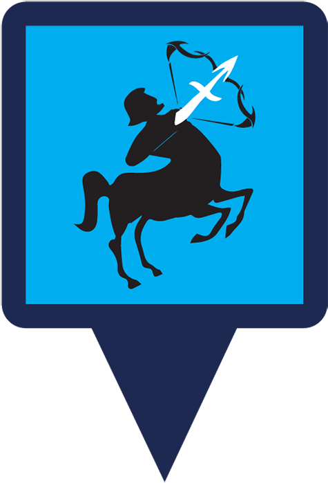 Sagittarius Zodiac Sign Pin Design PNG Image