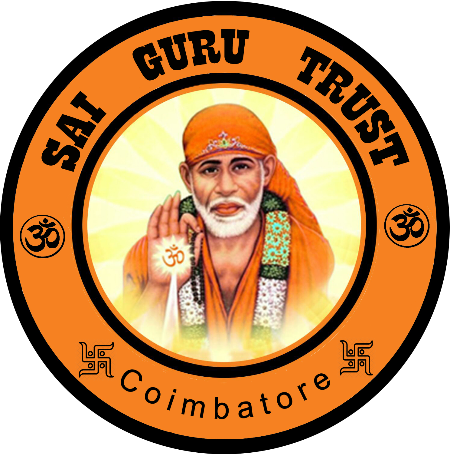 Sai Baba Coimbatore Guru Trust Emblem PNG Image