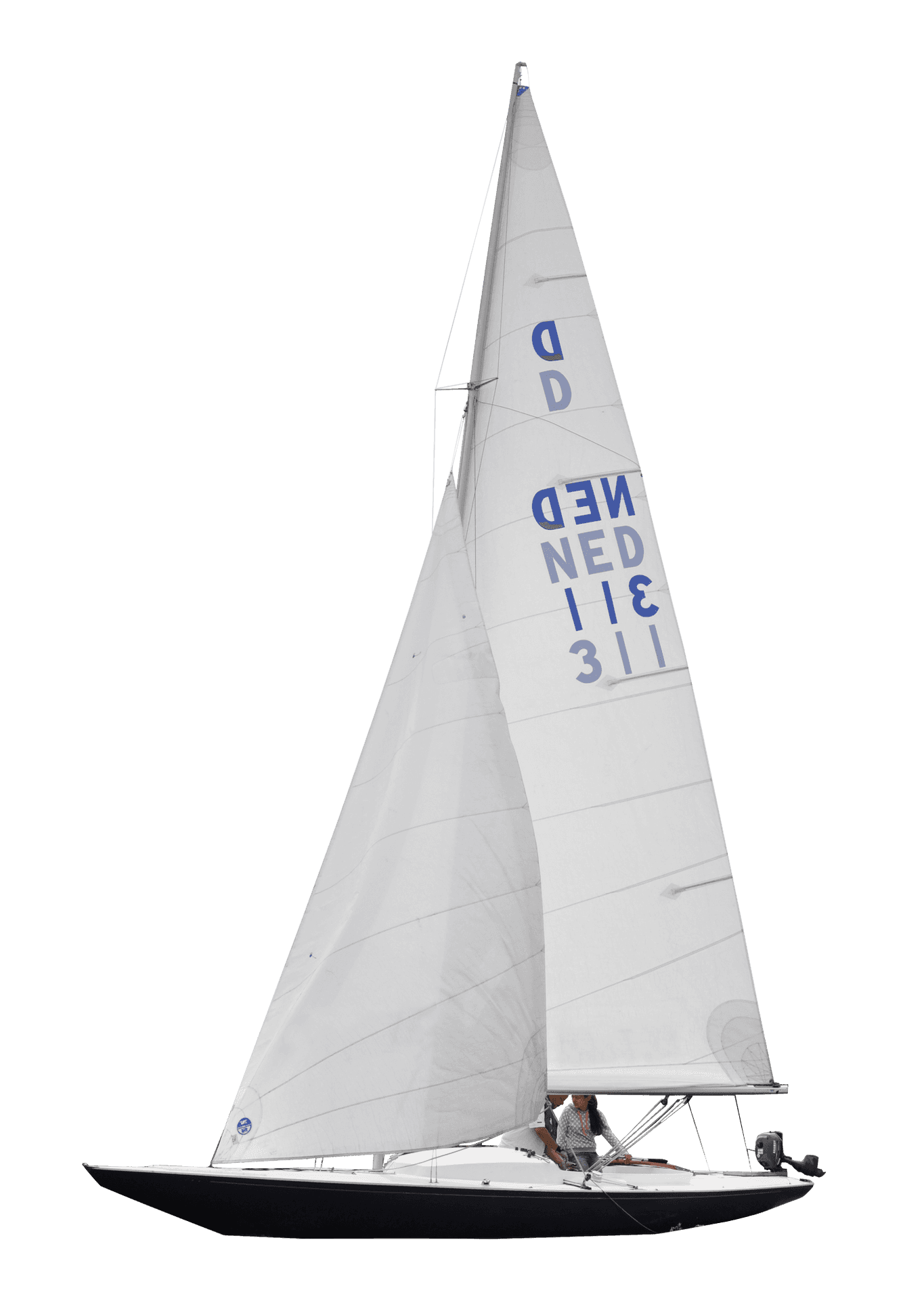 Sailboat Calm Waters Solo Sailor PNG Image