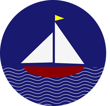 Sailboat Graphic Art PNG Image