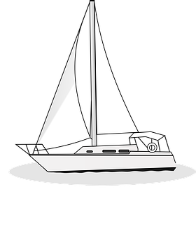 Sailboat Silhouette Graphic PNG Image