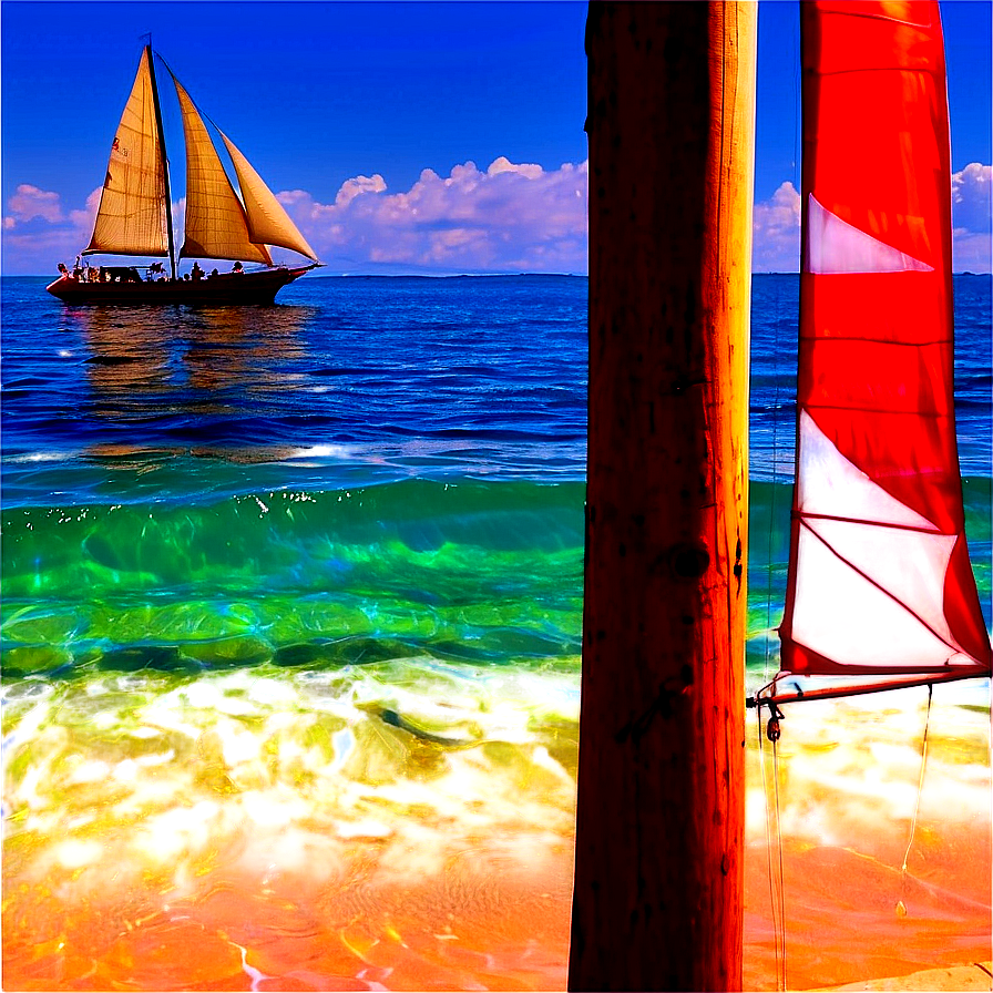 Sailing At Sunset Beach Png Prp PNG Image