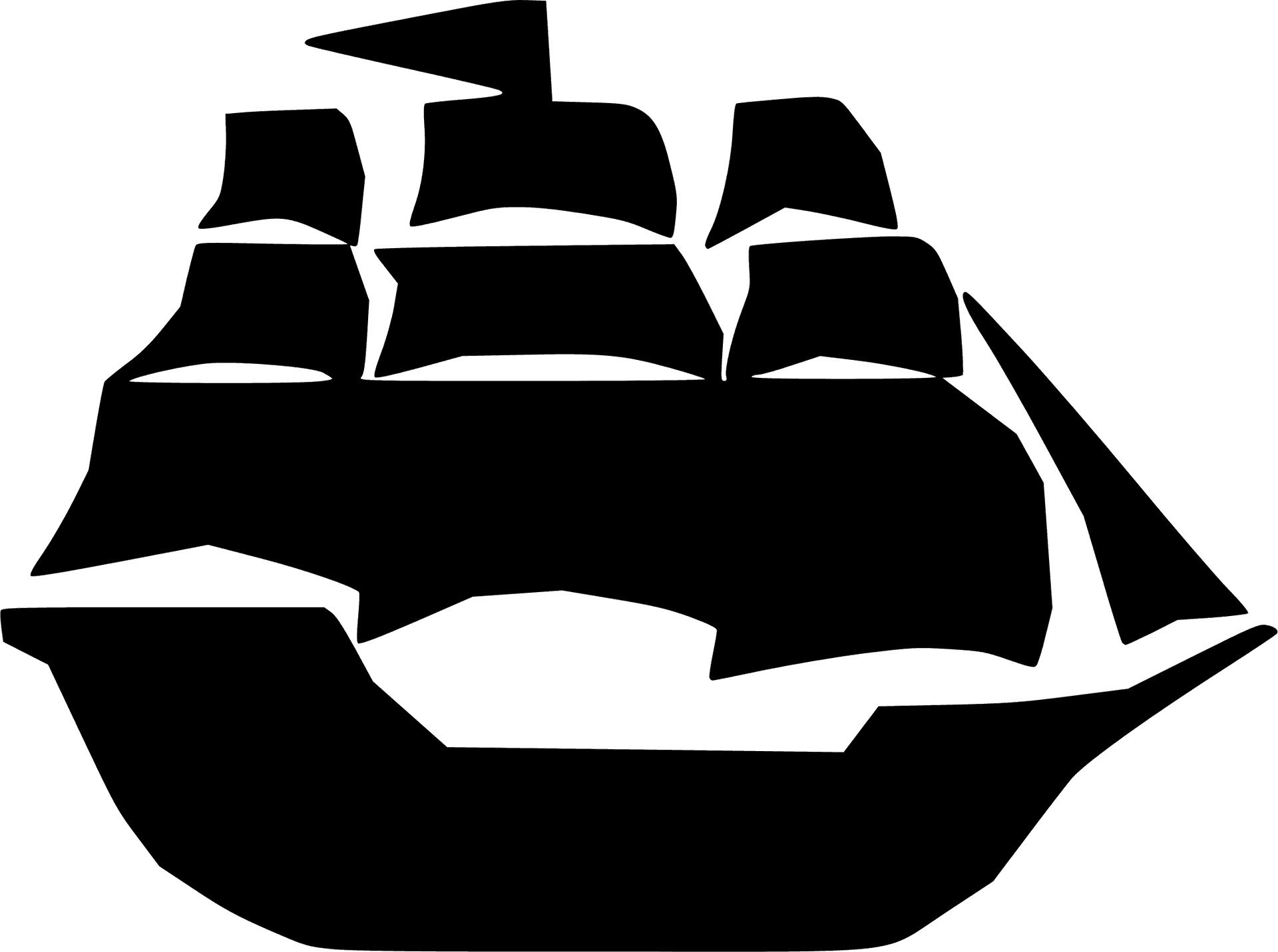 Sailing Ship Silhouette PNG Image