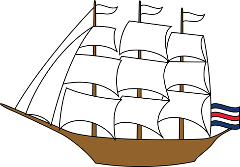 Sailing Ship Vector Art PNG Image