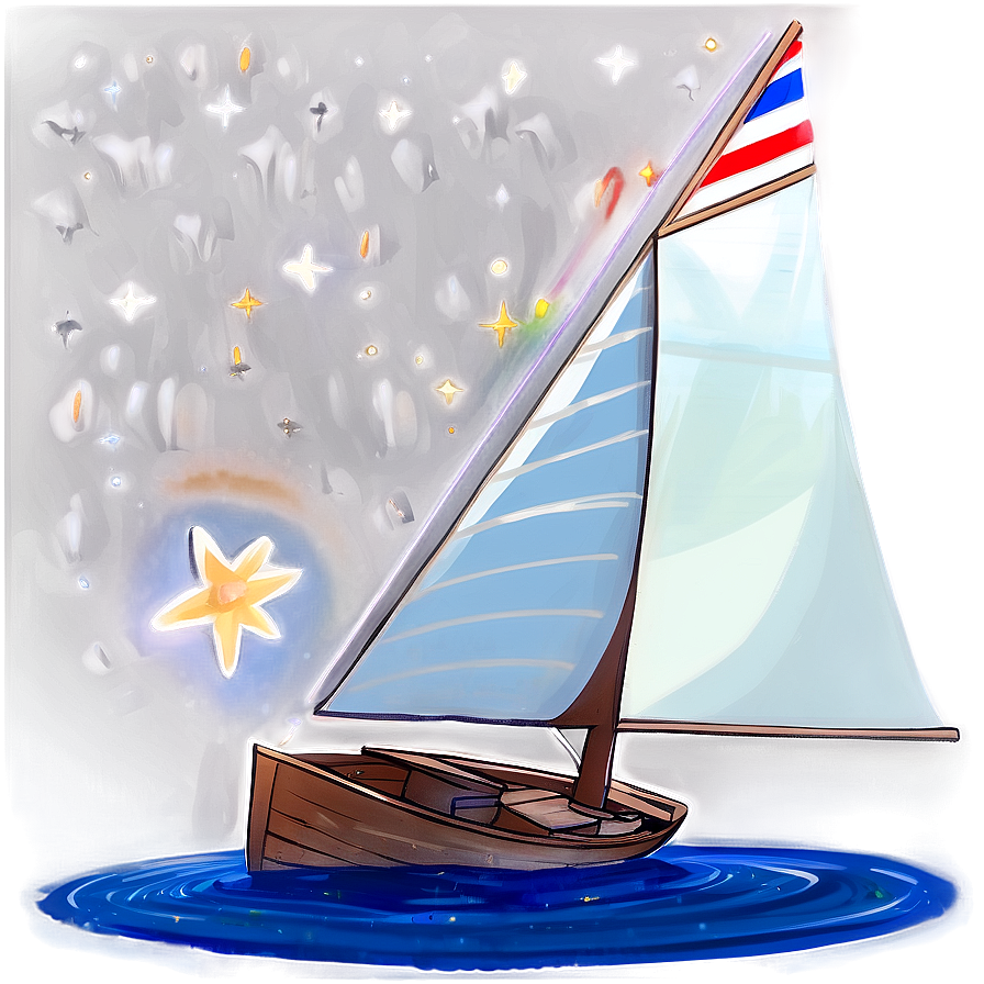 Sailing Under Starry Sky Png 06242024 PNG Image