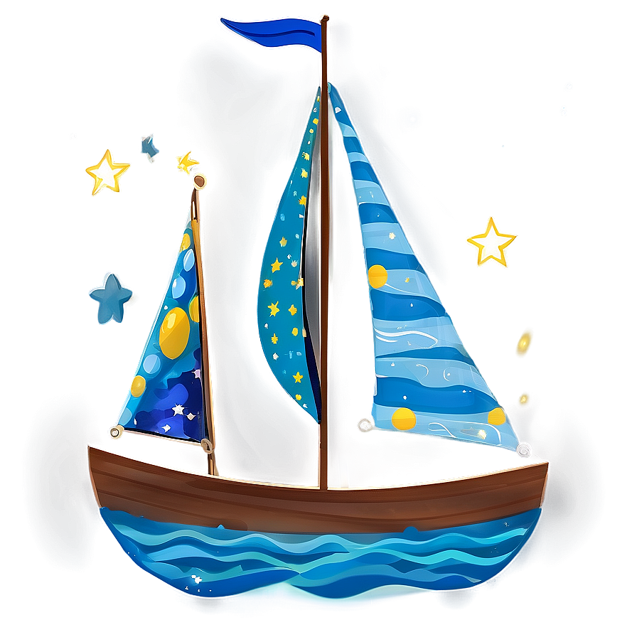 Sailing Under Starry Sky Png Fsl56 PNG Image