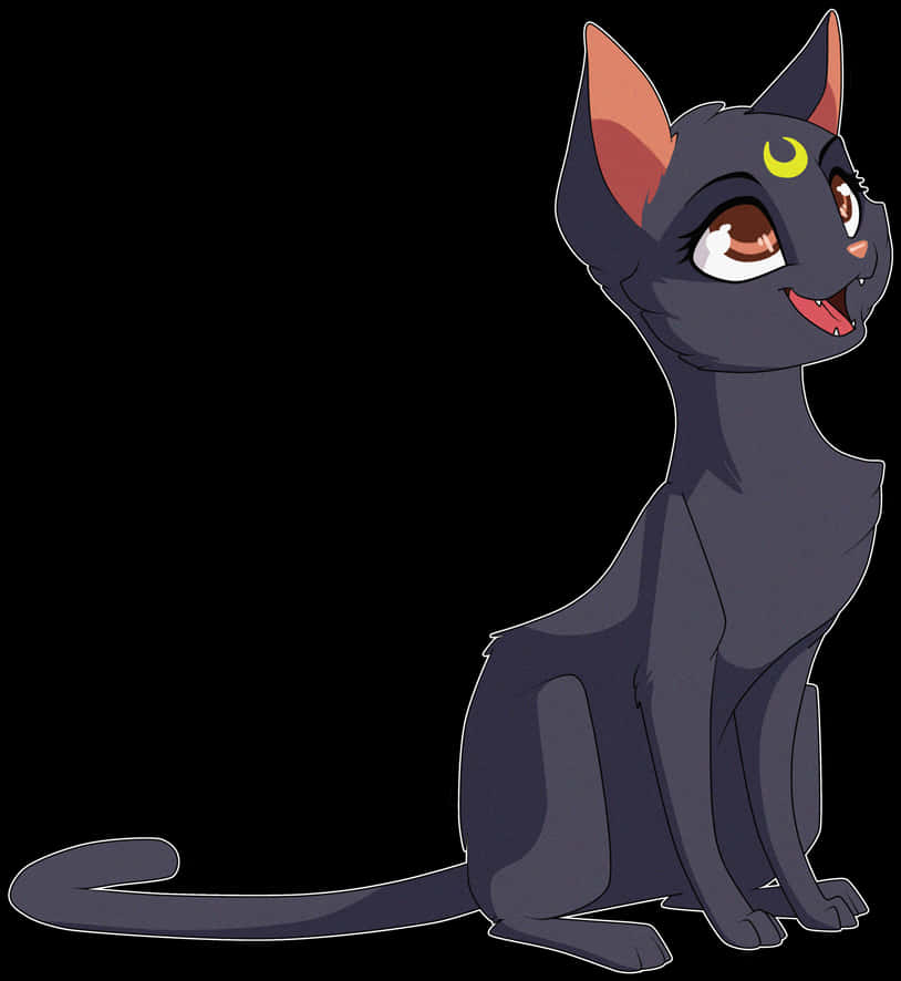 Sailor Moon Lunathe Cat PNG Image