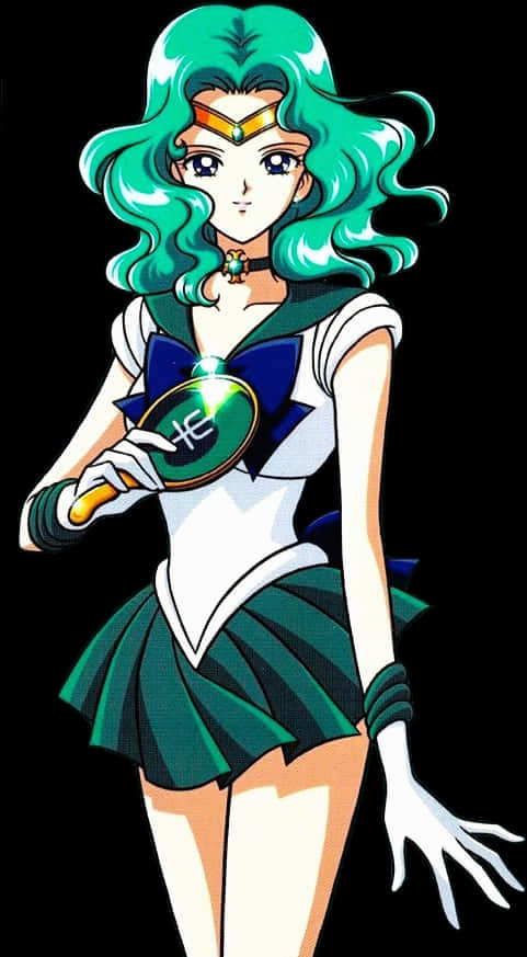 Sailor Neptune Anime Portrait PNG Image