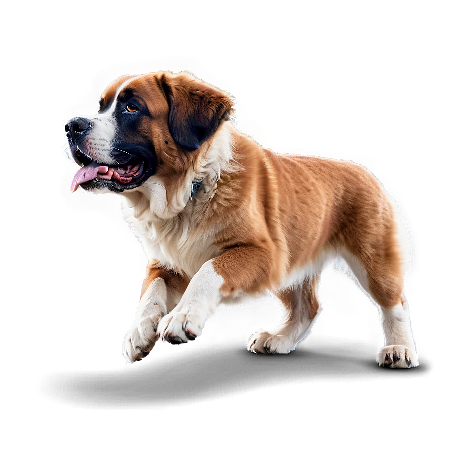 Saint Bernard Action Shot Png 06252024 PNG Image