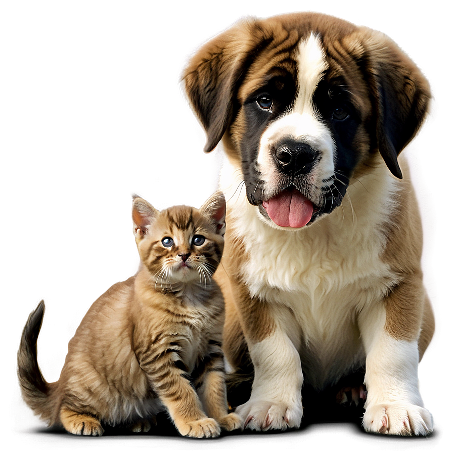 Saint Bernard And Kittens Png 06252024 PNG Image