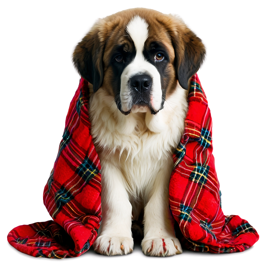 Saint Bernard In A Blanket Png 60 PNG Image