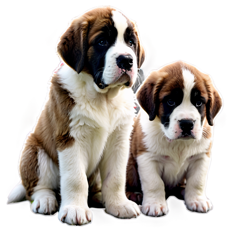 Saint Bernard With Puppies Png Oqb25 PNG Image