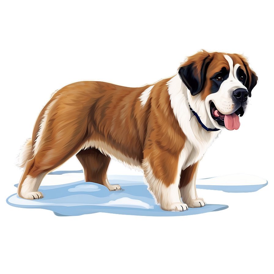 Saint Bernard With Snowflakes Png 56 PNG Image