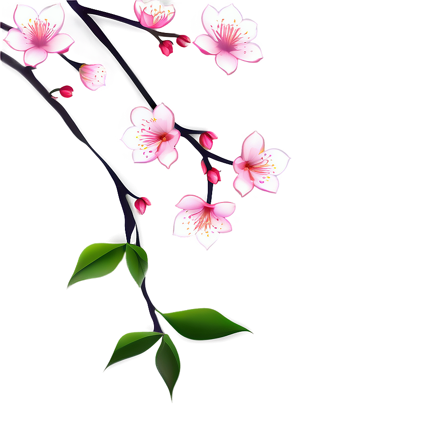 Sakura Flower Illustration Png Iid PNG Image