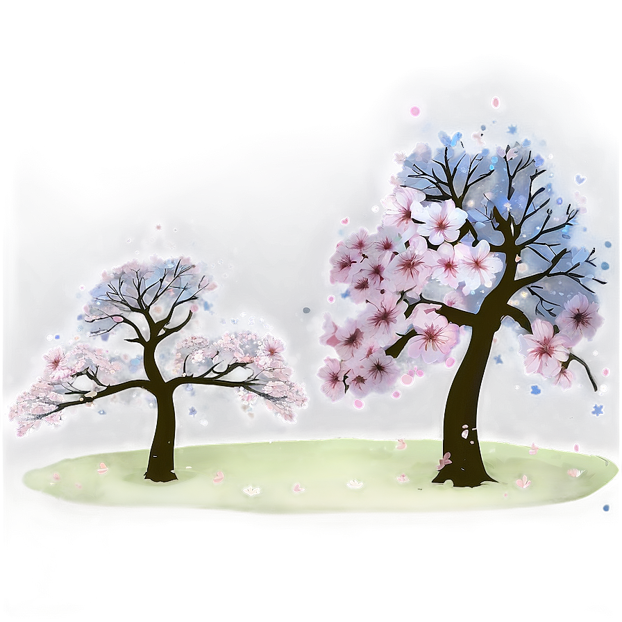 Sakura Tree At Night With Stars Png 60 PNG Image