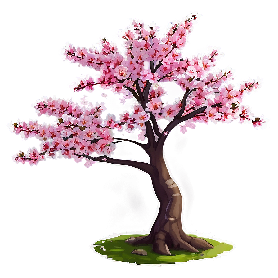 Sakura Tree In Anime Style Png Pel86 PNG Image