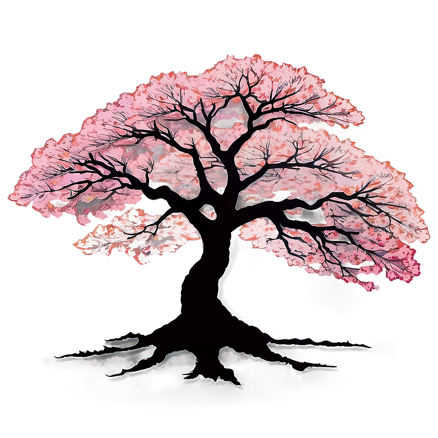 Sakura Tree Sunset Silhouette Png Sls62 PNG Image