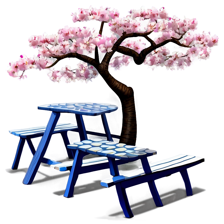 Sakura Tree With Picnic Scene Png 06122024 PNG Image