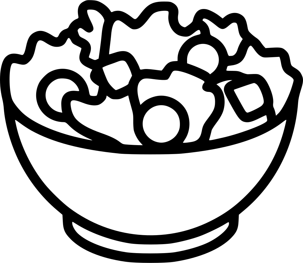 Salad Bowl Line Art PNG Image