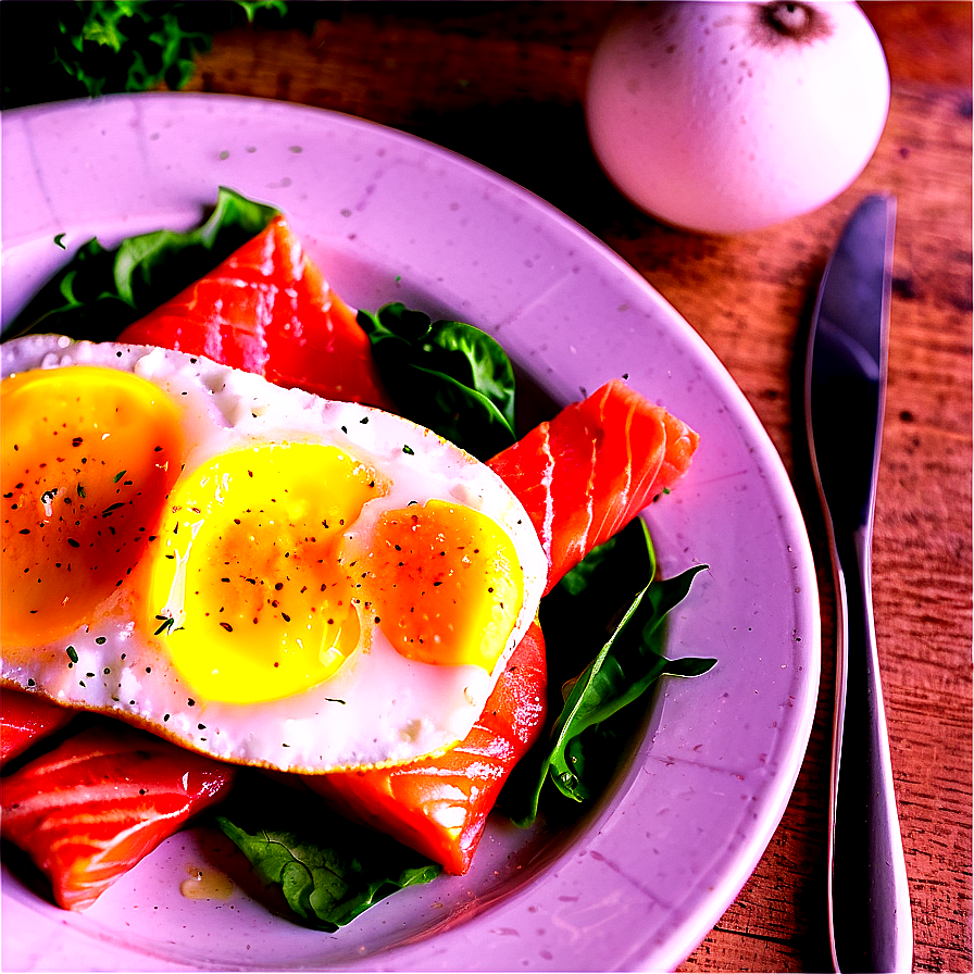 Salmon And Egg Breakfast Png 05242024 PNG Image