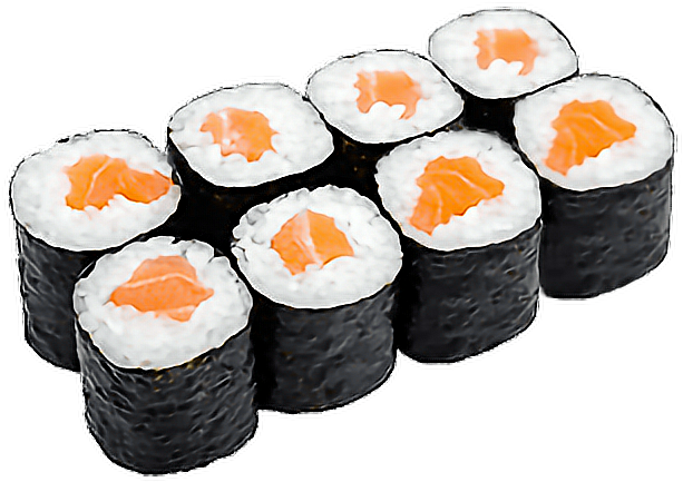 Salmon Maki Sushi Rolls PNG Image