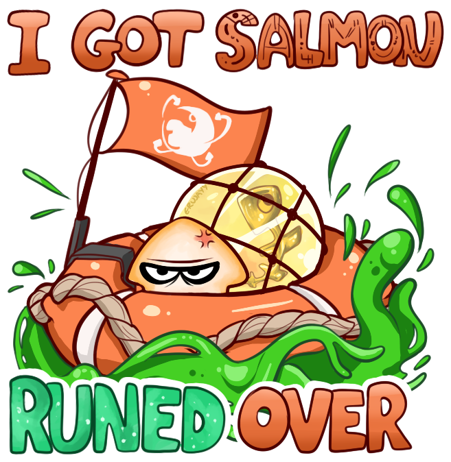 Salmon Treasure Cartoon Character PNG Image