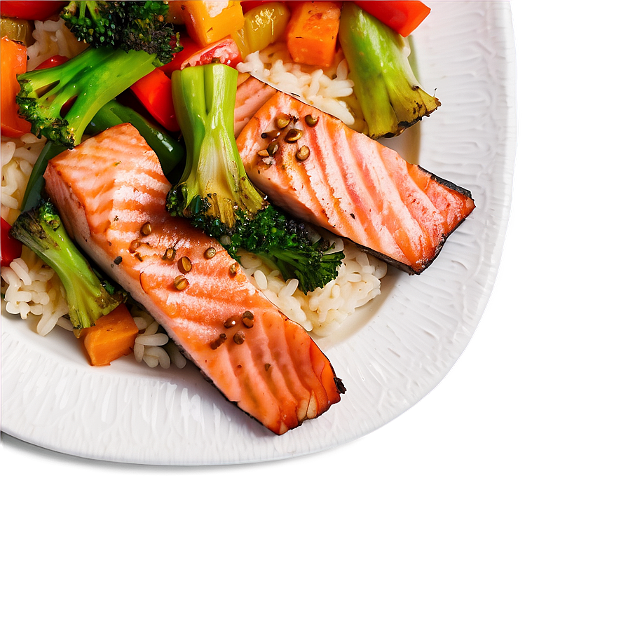 Salmon Vegetable Stir-fry Png Shc2 PNG Image