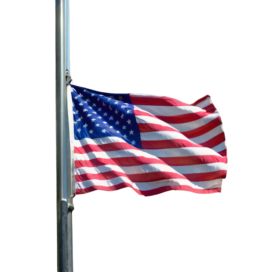 Saluting American Flag On Pole Png 3 PNG Image