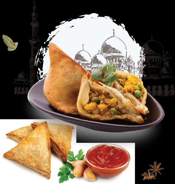 Samosa Traditional Indian Snack PNG Image