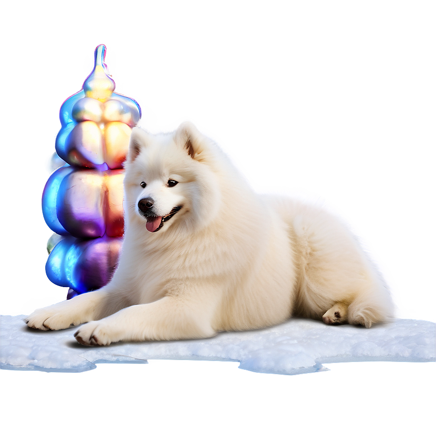 Samoyed Dog In Snow Png Qpg PNG Image