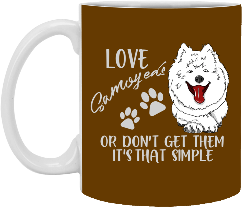 Samoyed Love Coffee Mug PNG Image