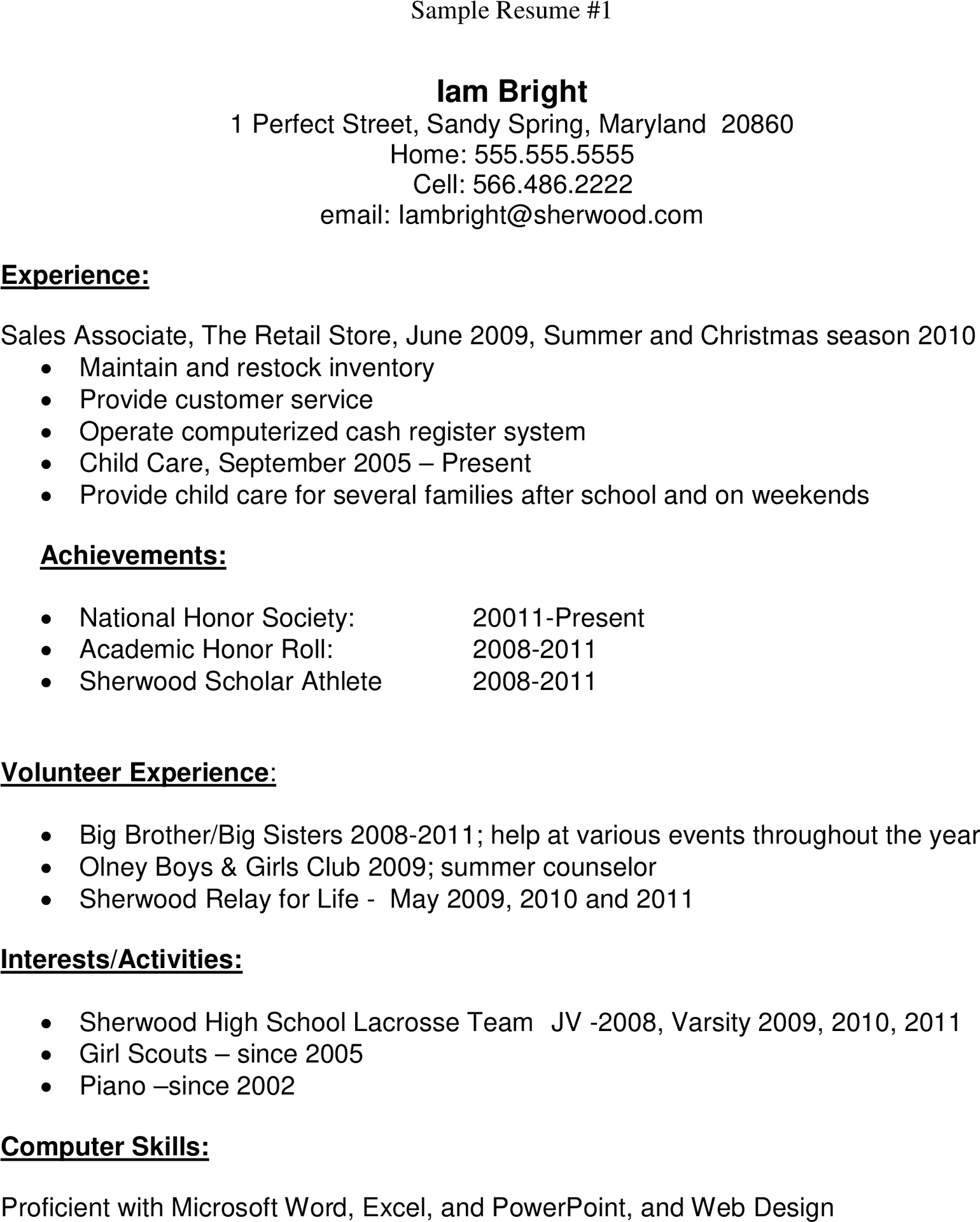 Sample Resume Template Example PNG Image