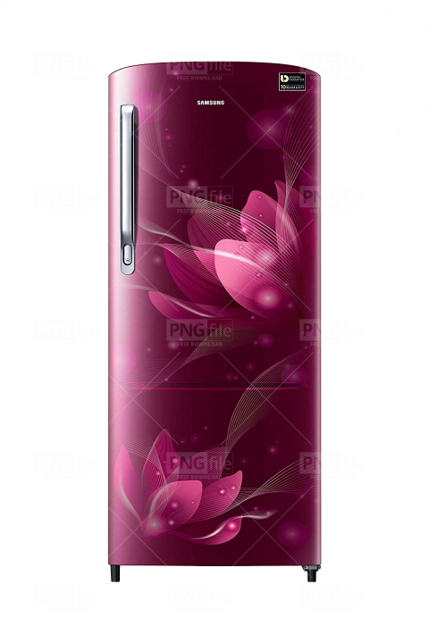 Samsung Floral Pattern Refrigerator.png PNG Image