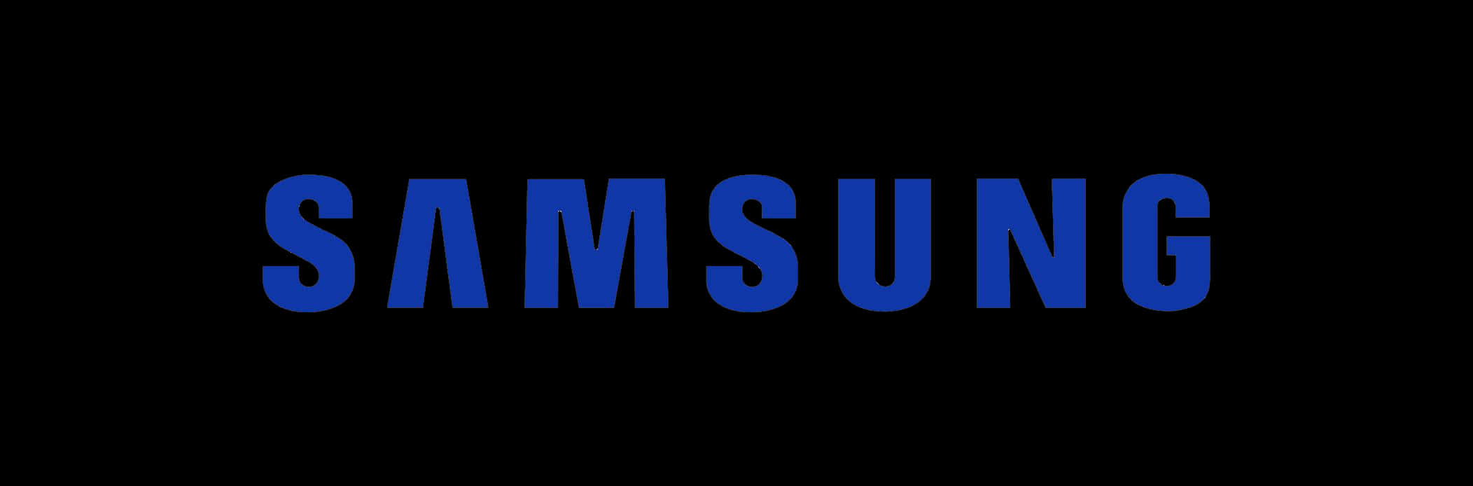 Samsung Logo Blueon Black Background PNG Image