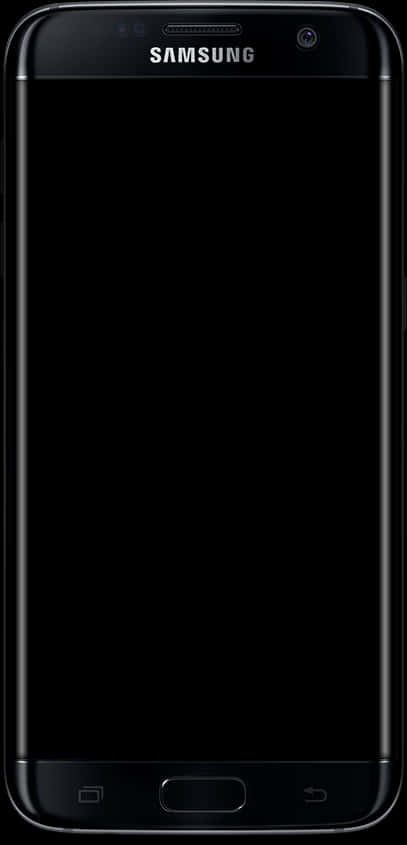 Samsung Smartphone Black Front View PNG Image