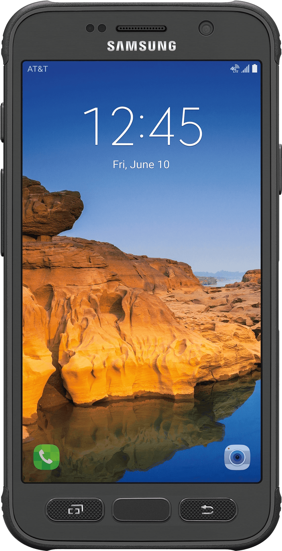 Samsung Smartphone Displaying Nature Wallpaper PNG Image