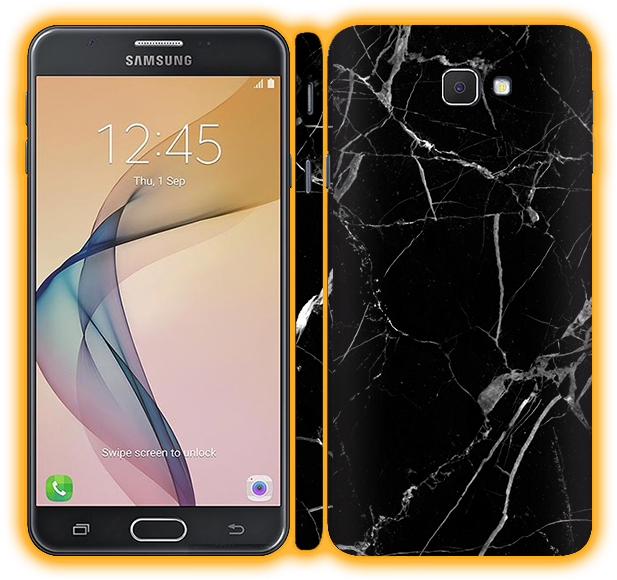 Samsung Smartphone Marble Case Design PNG Image