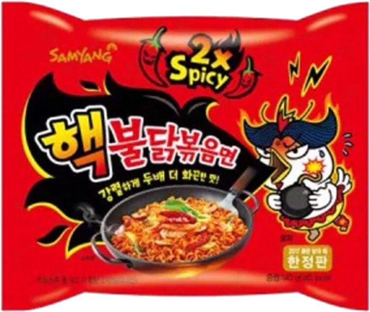 Samyang2 X Spicy Ramen Package PNG Image