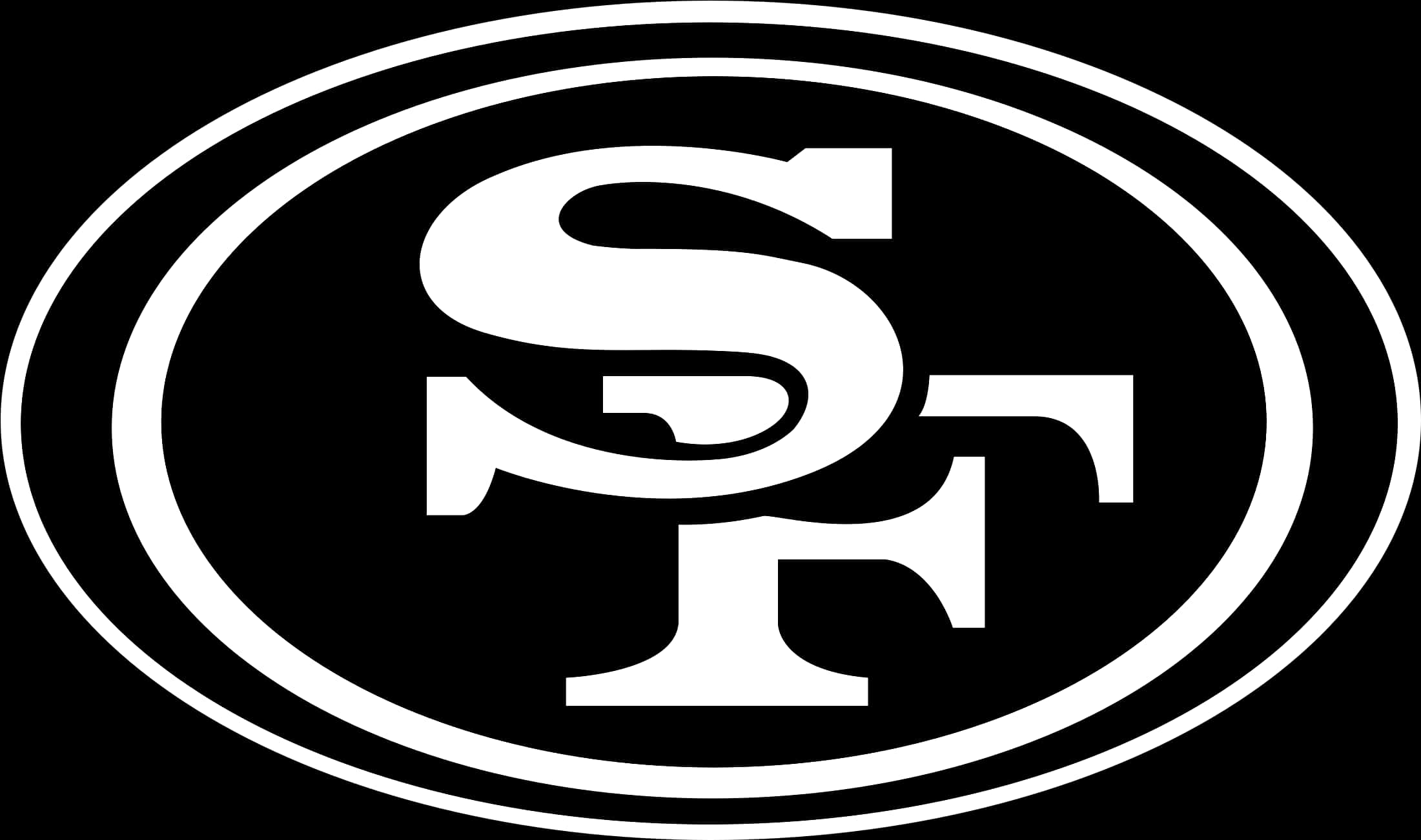 San Francisco49ers Logo Blackand White PNG Image