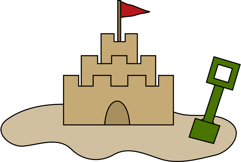 Sandcastleand Shovel Graphic PNG Image