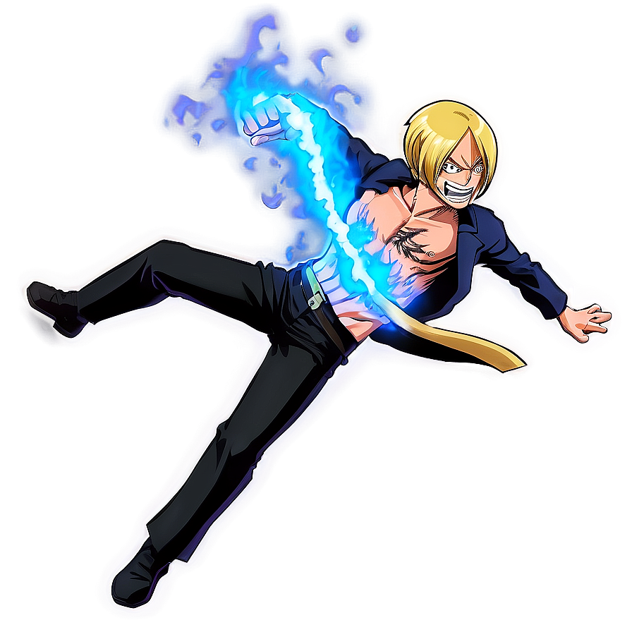 Sanji's Blue Flame Kick Png Bpq43 PNG Image